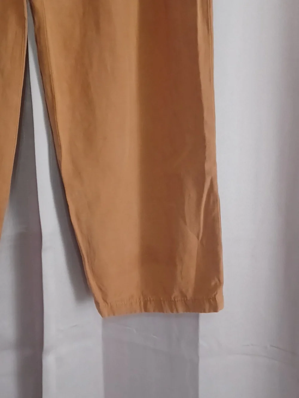 Zara Linen Blend Camel High-Waisted Pleated Front Tapered Trousers Women's M